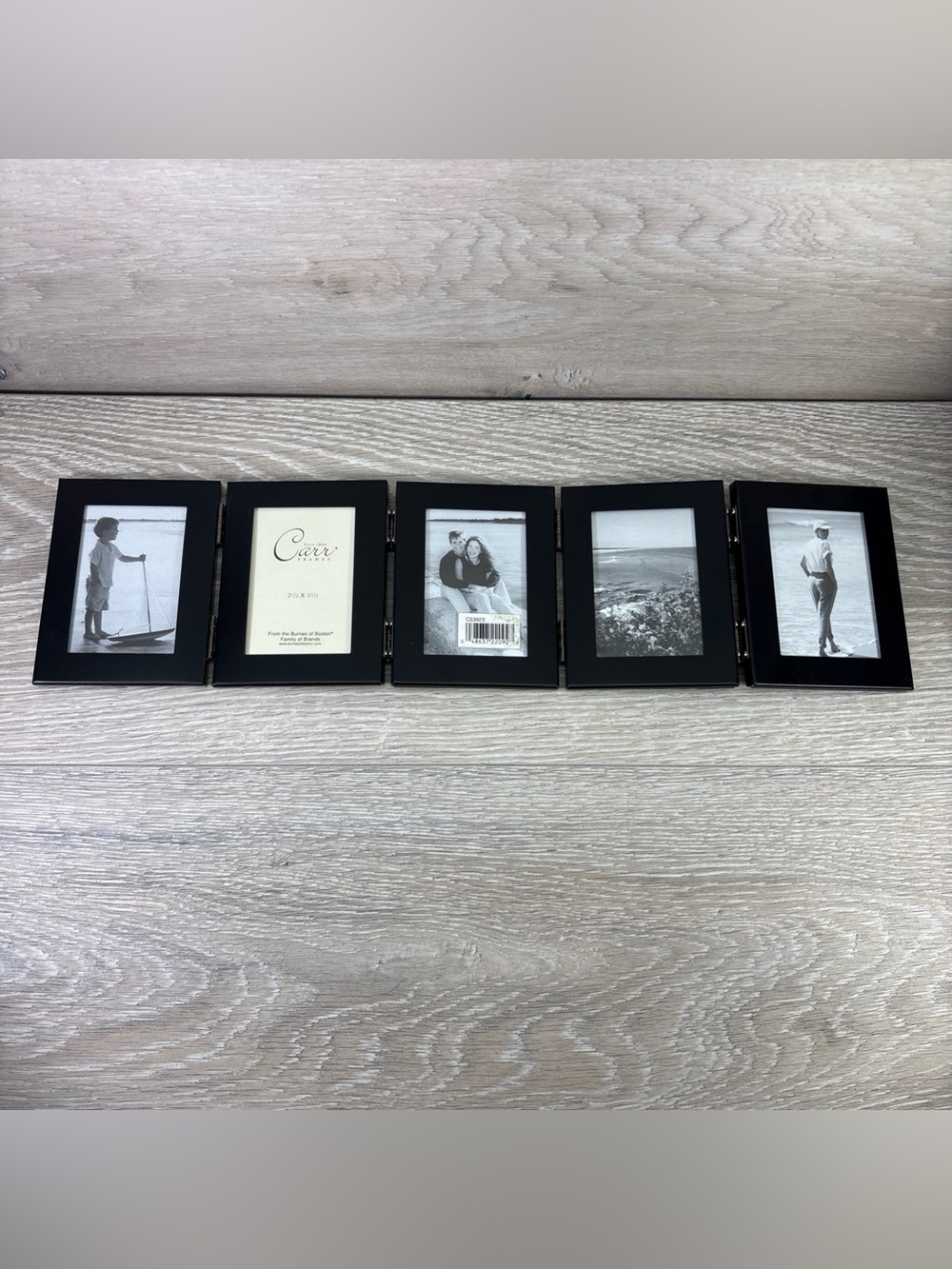 Carr Frames Multi 5 Hinged Picture Frame Folding 2.5" x 3.5" Metal Onyx